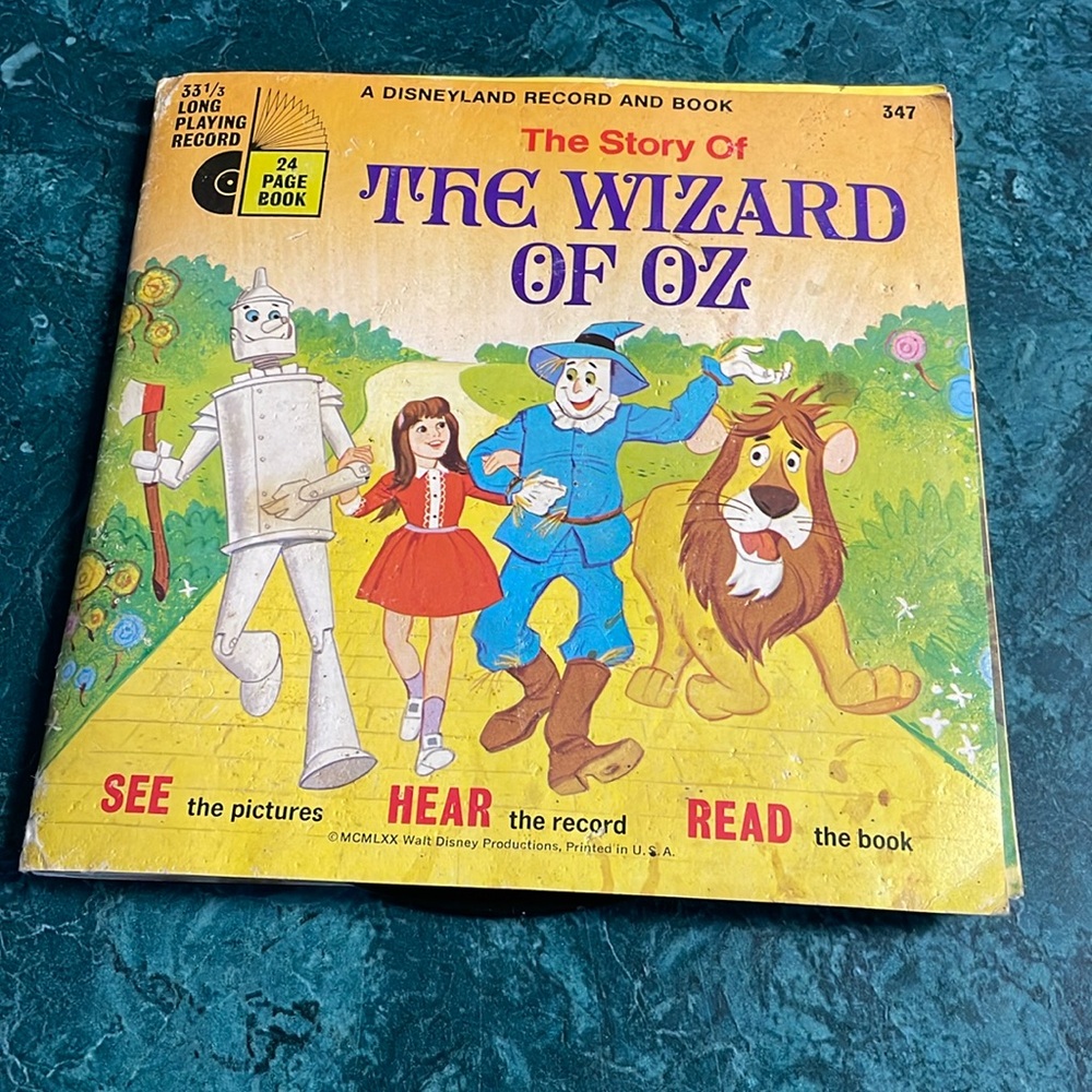 Vintage Walt Disney The Story Of The Wizard Of Oz 347 Read Along Book & Record